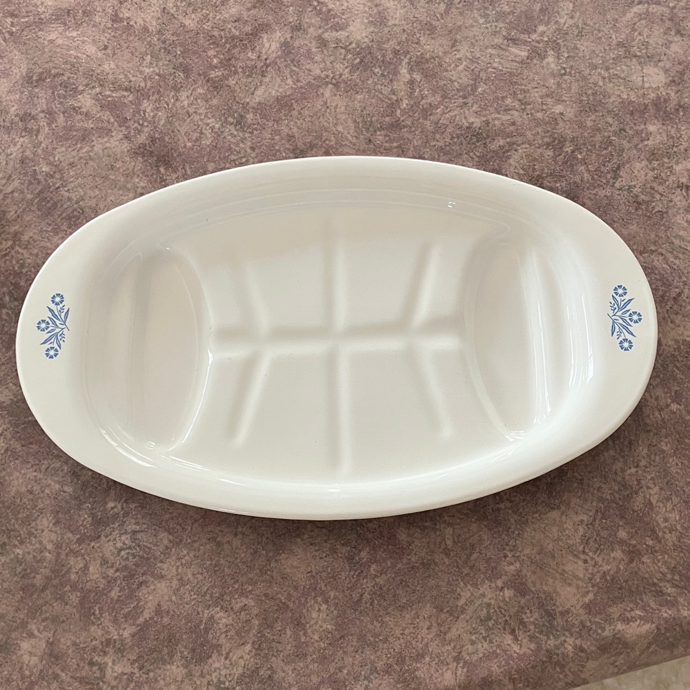 Vintage Corning Ware Meat Platter Cornflower Blue #P-19